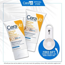 CeraVe Sheer Tint Hydrating Mineral Sunscreen SPF 30:_Medium- 2 pack
