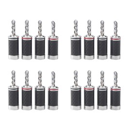 Lrocaoai 16Pcs Banana Plugs Hi-End HiFi DIY Carbon Fiber Copper Plated Rhodium Electrical Audio Jack Banana Connector Plug, 750022251