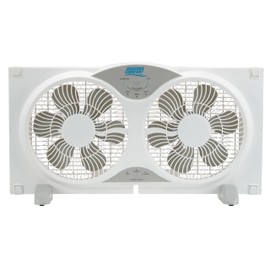 Seaons Comfort 9" Twin Window Fan, Quiet, 3-Speed, Portable, ETL Listed, Remote Control