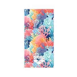 ARENA Sea Corals Large Soft Organic 100% Cotton Towel, 280g Heavy Cotton Pool Beach Sports Towel, Quick Dry and Absorbent, 63 x 31.5 Inches, Water Blue/Multi
