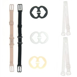 kuou LEZQHB 7Pcs Non-slip Bra Straps Clips Set, 1 pair Clear Bra Strap+2 pcs Adjustable Bra Straps Holder+3 pcs Bra Clips Fits Most Bra Sizes