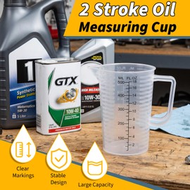2 Stroke Oil Measuring Cup, 16oz with Ratio Chart, Oil and Fuel Mixing