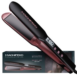 Magnifeko - Ceramic Hair Straightener - Flat Iron Hair Straightener – Hair Iron Straightener - plancha de Cabello Professional (Black)