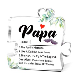 Papa Gifts,Thank You Gifts for Papas Fathers Day Birthday Christmas,Unique Father Gift Ideas,Papa Definition Acrylic Puzzle Piece Plaque