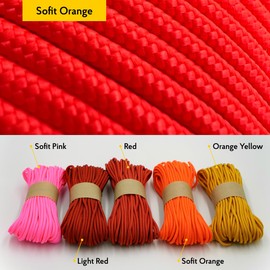 EdcX 3 mm Nylon Paracord 425 (15, 30, 50 and 100m) – 3 mm Type II, 100% Nylon Rope, 3 Strand Rope, 3 mm Nylon Rope in Many Colors (Sofit Orange, 15 m)