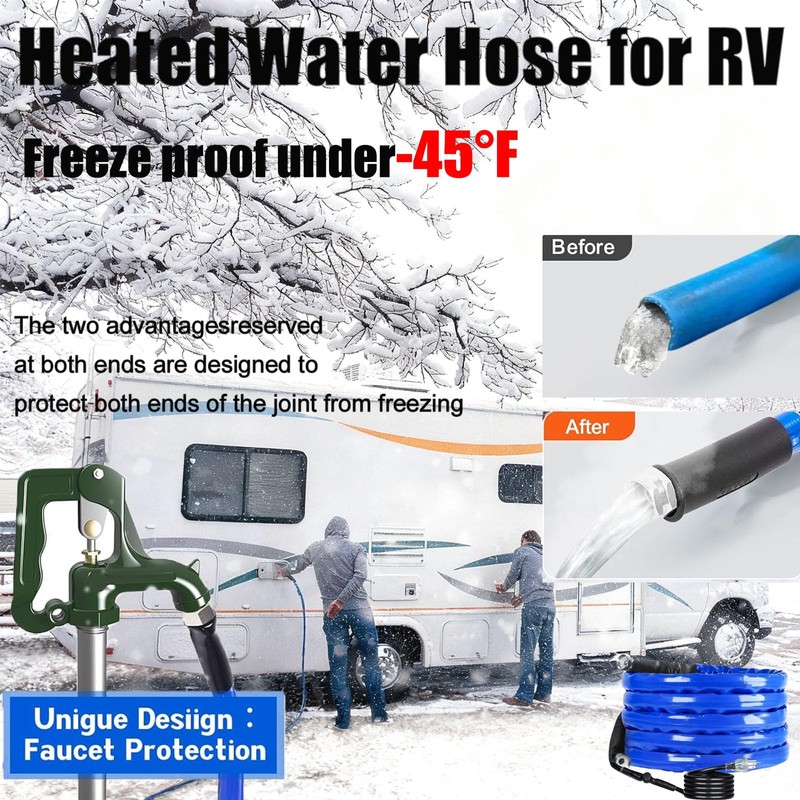 LONRI HEAT 12FT Heated Rv Water Hose Camper Water Drinking