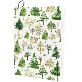 CRASPIRE Stretchy Book Cover with Tree and Forest Motif, Washable, Reusable, Book Cover Protector, Up to 9 x 11 Inches, Elastic Notebook Covers for Back to School, Suitable for Most Hardcover