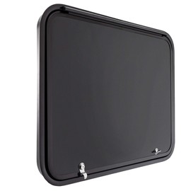RecPro RV Baggage Door | Rounded Corners | Camper | Compartment Door | Black Fiberglass (36" W x 24" H) | Made in America