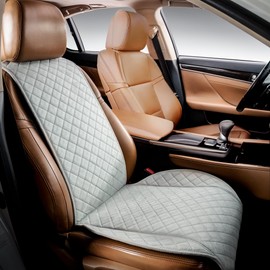 IVICY Faux Suede Car Seat Cover for Cars - Soft & Non-Slip - Front Car Seat Protector Covers for Most Automotive, Vans, SUVs, Trucks - 1 Unit – Light Gray