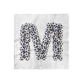 Ambesonne Letter M Head Scarf, Stack of Soccer Balls, Hair Wrap, 27" X 27"