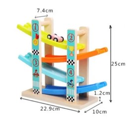 HAPPYTOYSMX Rampa de Coches Juguete, Didactico, Infantil, Madera, Rampas de Coches, Juego de Coordinación,