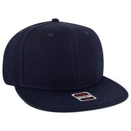 Otto Flat Visor Snapback Cap, Navy / Brim lining green