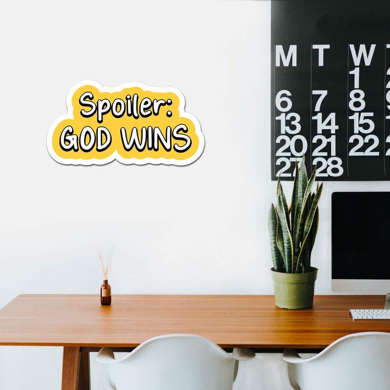 MightySkins God Wins Peel and Stick Art Removable Cute Stylish