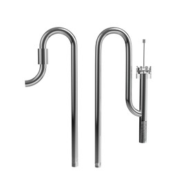 FZONE Aquarium Stainless Steel Skimmer Lily Pipes Inflow and Outflow with Spin Skimmer and Adjustable Rod for Aquarium Filter 1/2''(12/16mm) Tubing