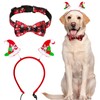 Christmas Dog Collar Set, Durable Dog Collar with Bow Cotton,