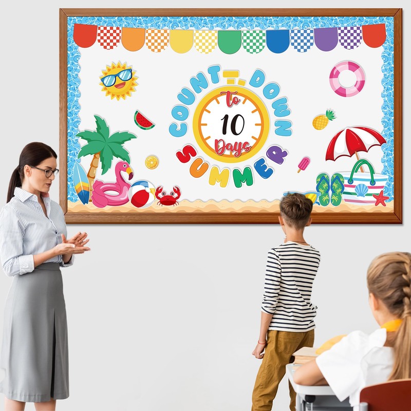 Countdown to Summer Bulletin Board Set Beach Bulletin Board Decorations