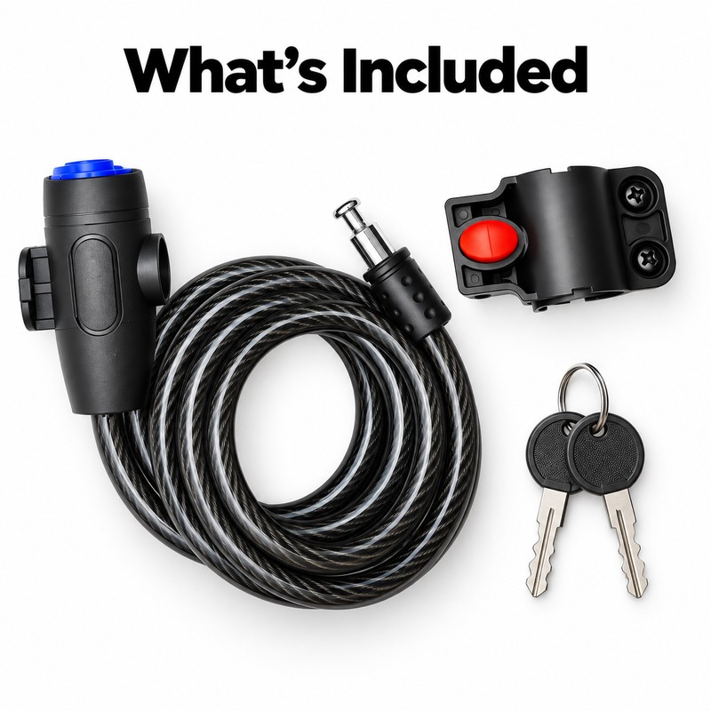 Bicycle Bike Lock Anti-Theft Steel Cable – Portable Security Lock