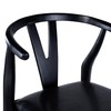 Wishbone Counter Height Kitchen Bar Stool - Black Finish