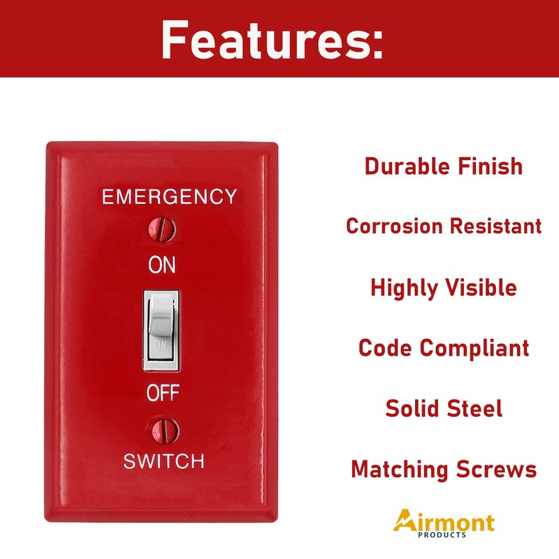 (5 Pack) Emergency Red Light Switch Cover Guard, Toggle Switch