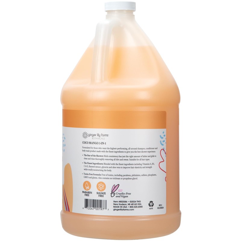 Ginger Lily Farms Botanicals 3-in-1 Shampoo, Conditioner & Body Wash,