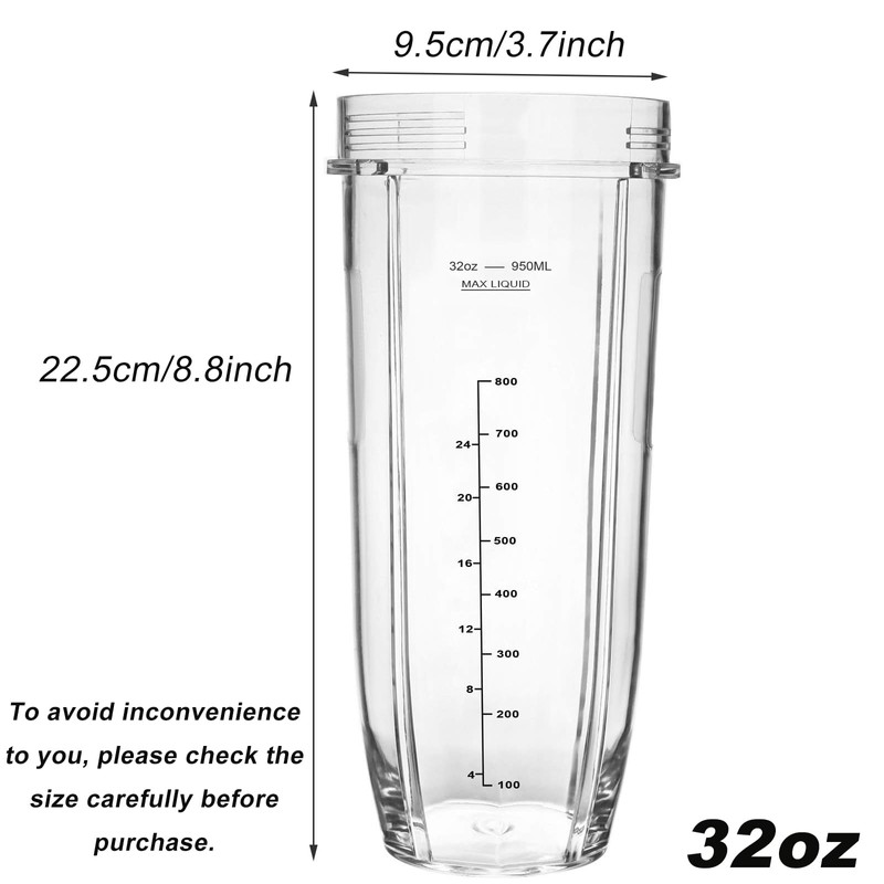 32OZ Cup for Compatible with Nutri Ninja Replacement Parts BL480,