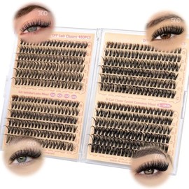 Calphidar Eyelash Clusters Lash Clusters Wispy Individual Lashes 476PCS D-curly Lash Extension 10-16MM Natural Lashes Clusters DIY Cluster Eyelash Extensions for Beginners:_B-30D+40D+50D+60D
