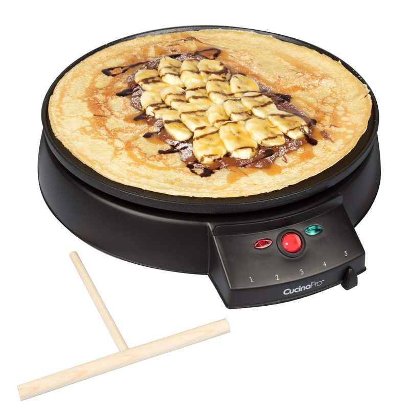 12" Griddle & Crepe Maker, Non-Stick Electric Holiday Crepe Pan