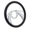 Hot Rod Chrome 14" Steering Wheel Boomerang Style 9 Holes