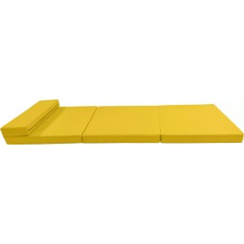 Danfuton Portable Lounger Shikibuton, Folding Foam Beds Sit Sleep 83 x 27 x 3, Yellow