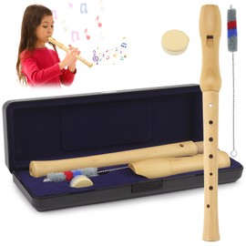 CHRI Wooden Recorder Soprano Recorder Wooden Recorder German Style Instrument for Children Adults Beginners Baroque Fingering C Button