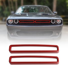 JeCar Grille Inserts ABS Grill Cover Trim Kit Exterior Accessories Compatible with Dodge Challenger 2015-2026, Red