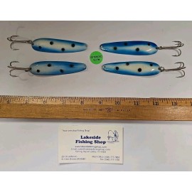 Unbranded LOT OF 4 UNBRANDED 3.25" WALLEYE SPOONS FISHING TROLLING LURES EXTENDED GLOW