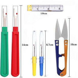 TANSAR 6 Piece Seam Ripper Set, Large/Small Sewing Seam Rippers with Protective Cap, Sewing Accessories for Sewing Machine, Seam Ripper with Trimming Scissors