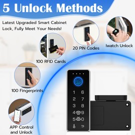 Eseesmart Smart Cabinet Lock, Magnetic Digital Electronic RFID Keyless Bluetooth Child Safety Baby Proofing Safe Drawer Locks for Adults Cupboard Closet Liquor File Dresser Desk