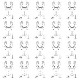 FOLGEMIR 20x Mounting Clips + 40x Screws, Plastic Mounting Clips, Plastic Holder for φ 14 mm Round 360° Luminescence Neon LED Strip