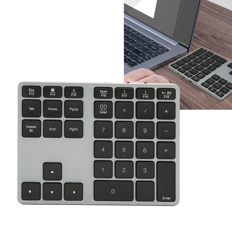 Wireless Number Pad 35 Keys Scissor Switch BT5.0 Aluminium Alloy