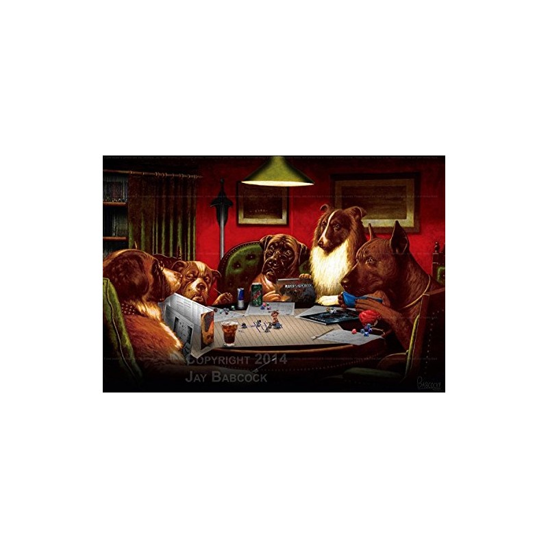 Dogs Playing D&D (5th Edition D&D Version) Full Color Poster