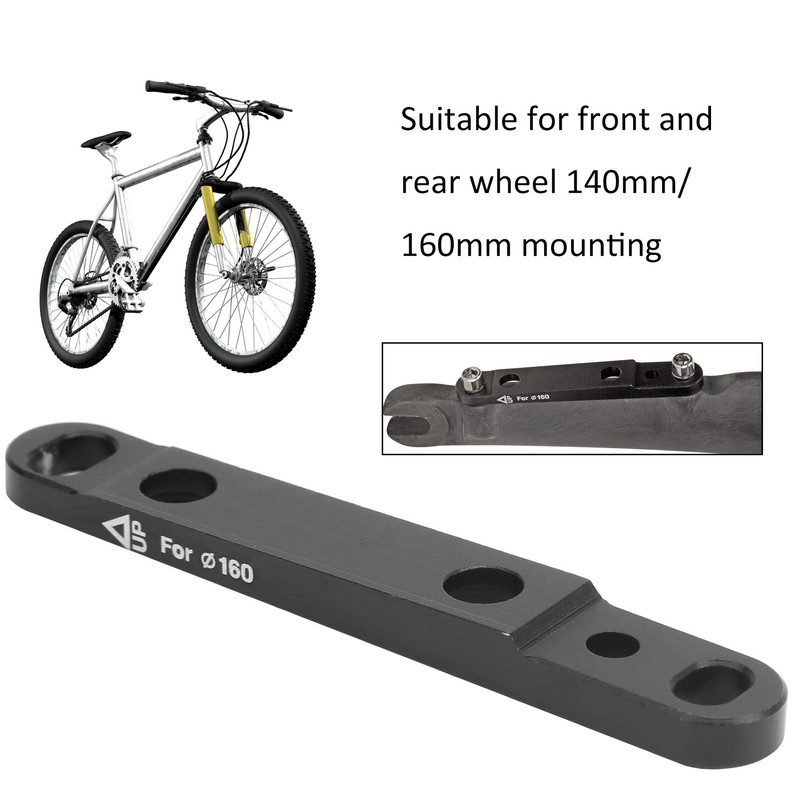 Hapivida Flat Mount Disc Brake Adapter Front, 140mm/160mm Bicycle Flat