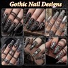 Goth Spike & Starburst Cross Nail Studs, Black Silver Beads