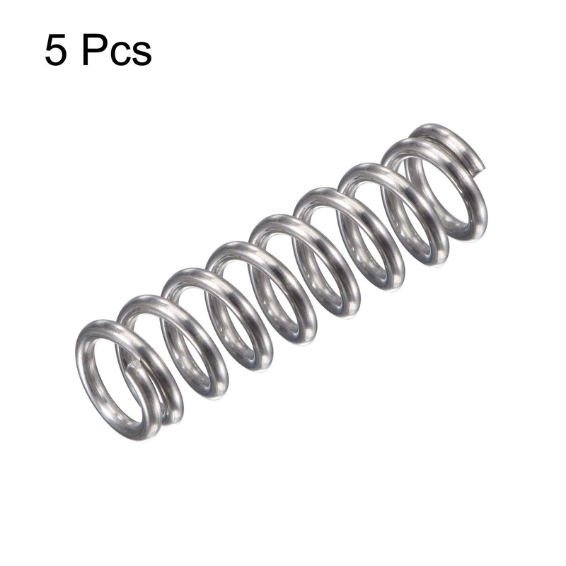 sourcing map Compression Spring,304 Stainless Steel,8mm OD,1.2mm Wire Size,19.5mm Compressed