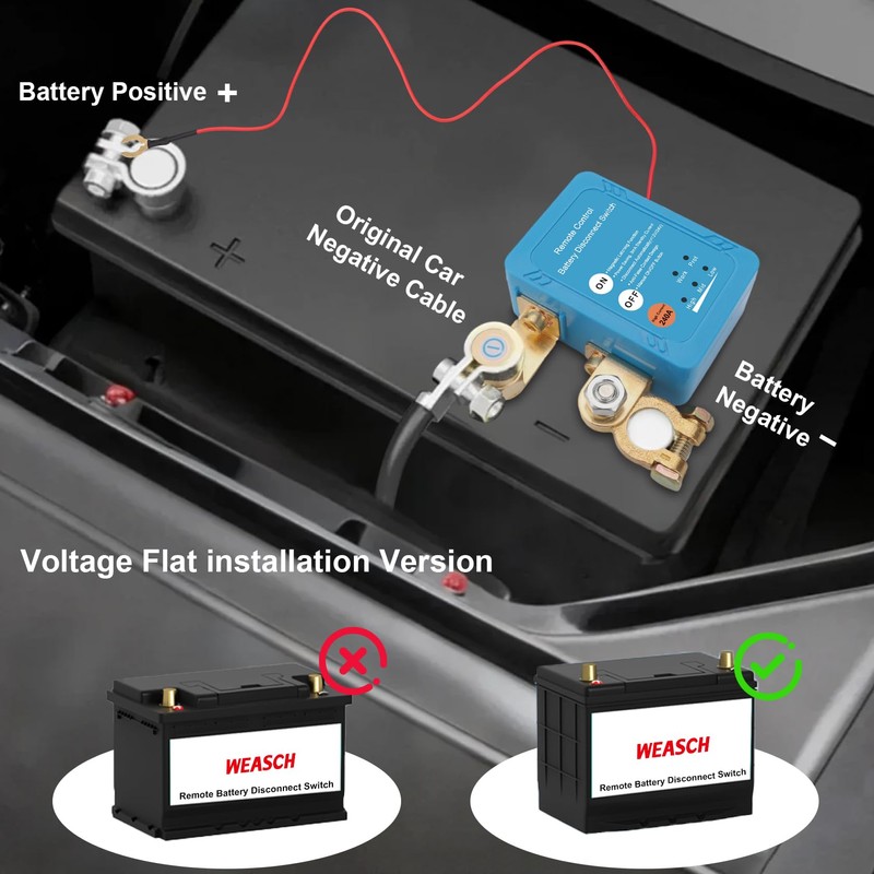 Weasch Kill Switch 12V/24V 240A, Remote Battery Disconnect Switch, Car