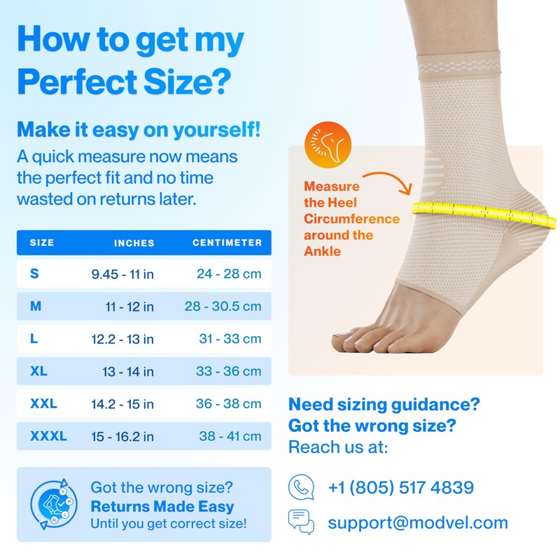 MODVEL 2-Pack Ankle Brace for Men and Women, Foot Support