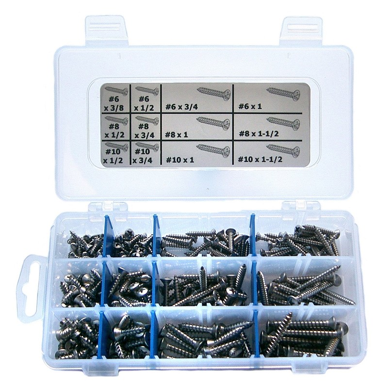 Stainless Steel Phillips Oval Sheet Metal Screw Assortment Kit