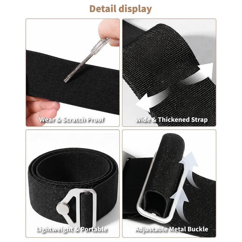 Waaqkid 2 PCS Luggage Travel Belt, 2-in-1 Adjustable Elastic Strap