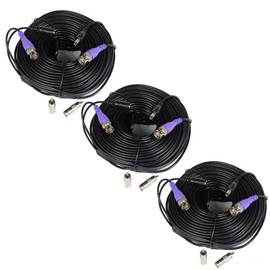 VideoSecu 3 Pack 150ft HD Security Camera Video Power Cables Pre-Made All-in-One Extension Wire Cord with BNC RCA Connectors for 720P 960P 960H CCTV Surveillance Camera DVR System WUC