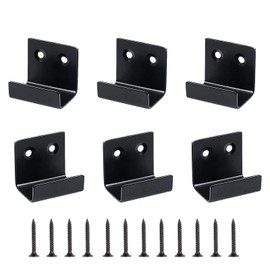 U Bracket Stainless Steel Mounting Brackets 1.6" x 1.3" Wall Hook Hanger Fastener Heavy Duty Billboard Holder Tile Hanger with Installation Screws-6 Packs (Black)