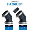 Fernco Qwik Ell 2 in. Hub 45-Degree Flexible PVC Elbow
