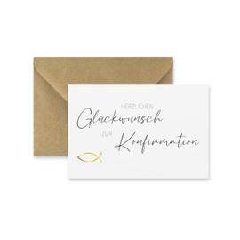 1 Premium Confirmation Card Folding Card with 1 Natural Envelope 10.5 x 14.8 cm Elegant Premium Paper