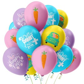 20 PCS Happy Easter Balloons easter party decorations Foil Balloons for Easter Themed Party Easter Bunny Birthday Party Supplies Decorations Party