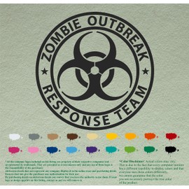 Zombie Outbreak Emergency Response Vehicle Black Vinyl Sticker Decal Walking Dead Fun 5"